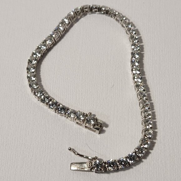 Retro Classic "Rainbow" Diamond Tennis Bracelet 925 STS 7.5" - Picture 4 of 13